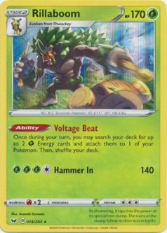 Pokemon Card - Sword & Shield 014/202 - RILLABOOM (holo-foil)