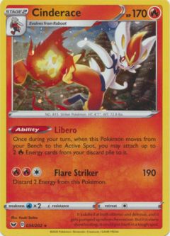 Pokemon Card - Sword & Shield 034/202 - CINDERACE (ALTERNATE holo-foil promo)