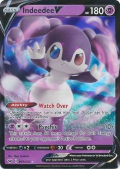 Pokemon Card - Sword & Shield 091/202 - INDEEDEE V (ultra rare holo)