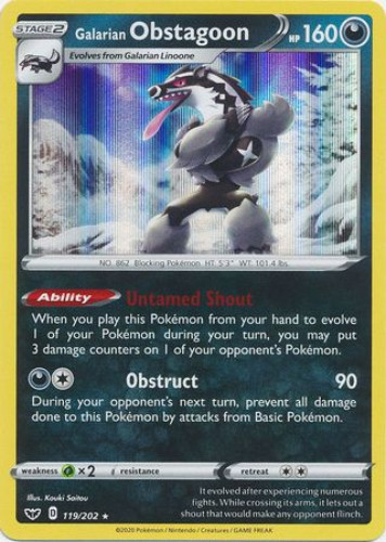 galarian obstagoon pokemon card Amazon.com: Pokemon - Galarian Obstagoon 198/185 - Vivid Voltage - Secret  Rare