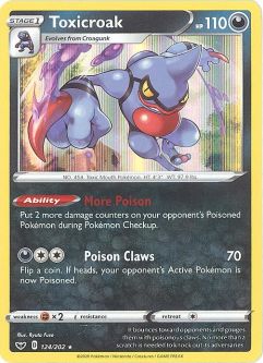 Pokemon Card - Sword & Shield 124/202 - TOXICROAK (holo-foil)