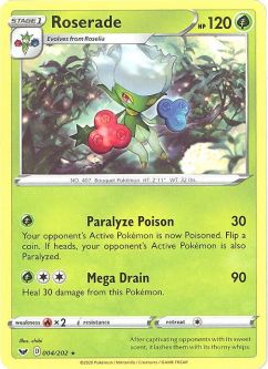 Pokemon Card - Sword & Shield 004/202 - ROSERADE (rare)