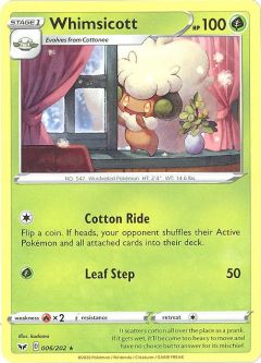 Pokemon Card - Sword & Shield 006/202 - WHIMSICOTT (rare)