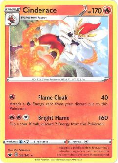 Pokemon Card - Sword & Shield 036/202 - CINDERACE (rare)