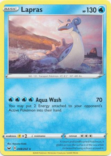 Pokemon Card - Sword & Shield 048/202 - LAPRAS (rare): BBToyStore.com -  Toys, Plush, Trading Cards, Action Figures & Games online retail store shop  sale