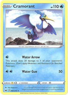 Pokemon Card - Sword & Shield 062/202 - CRAMORANT (rare)