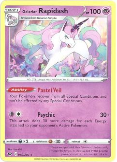 Pokemon Card - Sword & Shield 082/202 - GALARIAN RAPIDASH (rare)