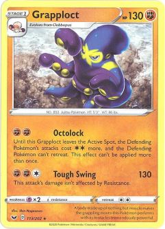 Pokemon Card - Sword & Shield 113/202 - GRAPPLOCT (rare)