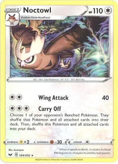 Pokemon Card - Sword & Shield 144/202 - NOCTOWL (rare)