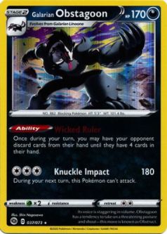 Pokemon Card - Champions Path 37/73 - GALARIAN OBSTAGOON (holo-foil)