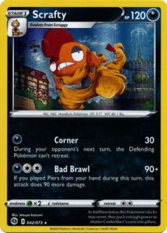Pokemon Card - Champions Path 42/73 - SCRAFTY (holo-foil)