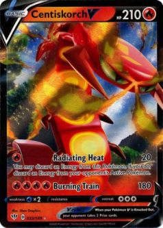 Pokemon Card - Darkness Ablaze 033/189 - CENTISKORCH V (ultra rare holo)