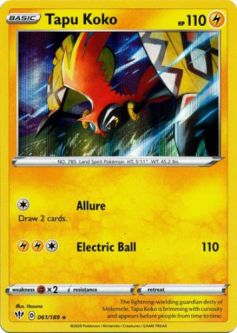 Pokemon Card - Darkness Ablaze 061/189 - TAPU KOKO (holo-foil)