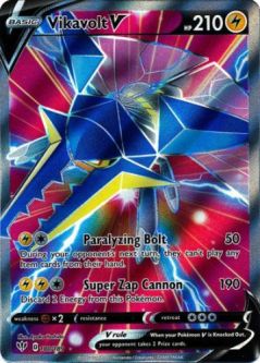Pokemon Card - Darkness Ablaze 180/189 - VIKAVOLT V (Full Art) (ultra rare holo)
