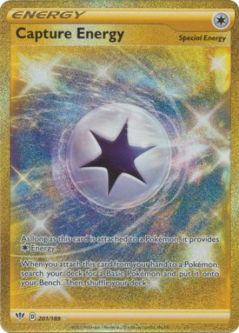 Pokemon Card - Darkness Ablaze 201/189 - CAPTURE ENERGY (secret rare holo)