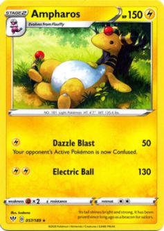 Pokemon Card - Darkness Ablaze 057/189 - AMPHAROS (rare)