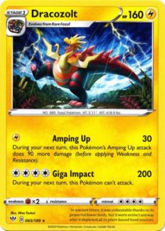 Pokemon Card - Darkness Ablaze 065/189 - DRACOZOLT (rare)