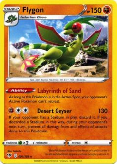 Pokemon Card - Darkness Ablaze 091/189 - FLYGON (rare)