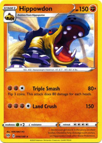 Pokemon Card - S&S: Darkness Ablaze 094/189 - HIPPOWDON (rare):  BBToyStore.com - Toys, Plush, Trading Cards, Action Figures & Games online  retail store shop sale