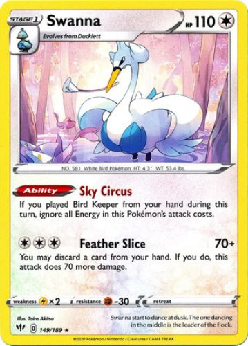 Pokemon Card - S&S: Darkness Ablaze 149/189 - SWANNA (rare): BBToyStore.com  - Toys, Plush, Trading Cards, Action Figures & Games online retail store  shop sale