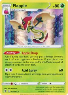 Pokemon Card - Rebel Clash 022/192 - FLAPPLE (holo-foil)