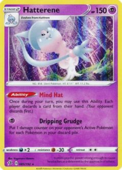 Pokemon Card - S&S: Rebel Clash 085/192 - HATTERENE (holo-foil)