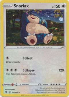 Pokemon Card - Rebel Clash 141/192 - SNORLAX (ALTERNATE holo-foil promo)