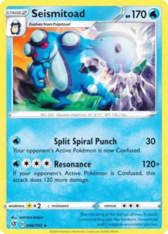 Pokemon Card - Rebel Clash 046/192 - SEISMITOAD (rare)