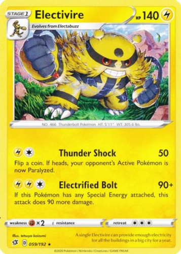 Pokemon Card - S&S: Rebel Clash 059/192 - ELECTIVIRE (rare) Pokemon Card - S&S: Rebel Clash 059/192 - ELECTIVIRE (rare)