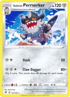Pokemon Card - Rebel Clash 127/192 - GALARIAN PERRSERKER (rare)