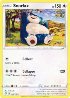 Pokemon Card - Rebel Clash 141/192 - SNORLAX (rare)