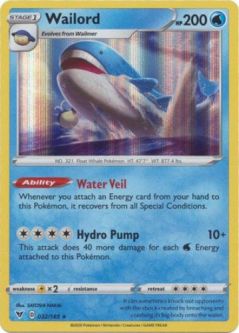 Pokemon Card - Vivid Voltage 032/185 - WAILORD (holo-foil)