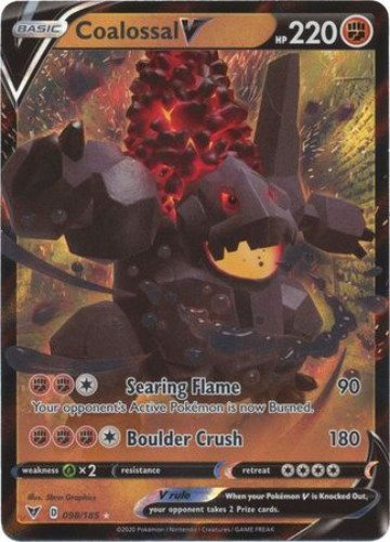 Pokemon Card - S&S: Vivid Voltage 098/185 - COALOSSAL V (ultra rare holo)