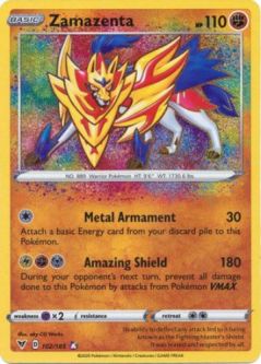 Pokemon Card - Vivid Voltage 102/185 - ZAMAZENTA (amazing rare holo)
