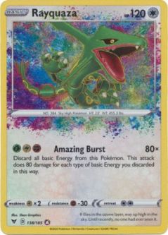 Pokemon Card - Vivid Voltage 138/185 - RAYQUAZA (amazing rare holo)