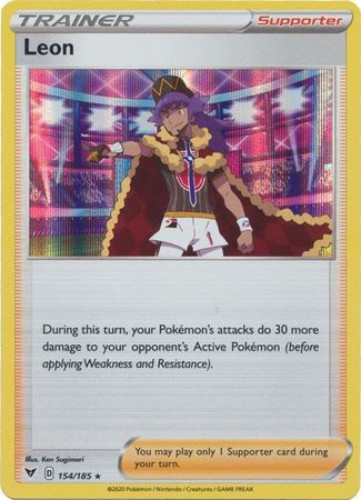 Pokemon Card - S&S: Vivid Voltage 154/185 - LEON (holo-foil