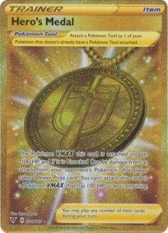 Pokemon Card - Vivid Voltage 201/185 - HERO'S MEDAL (secret rare holo)