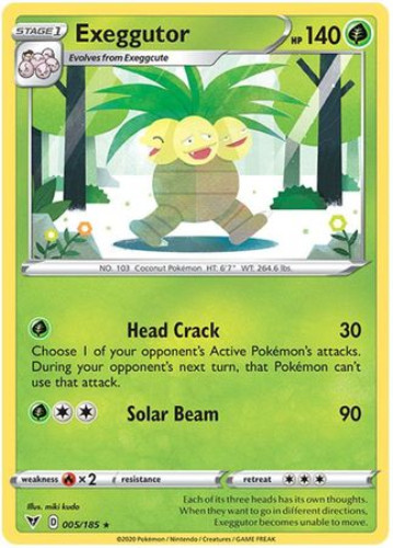 rare exeggutor card Pokemon Card - S&S: Vivid Voltage 005/185 - EXEGGUTOR (rare):  BBToyStore.com