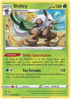 Pokemon Card - Vivid Voltage 012/185 - SHIFTRY (rare)