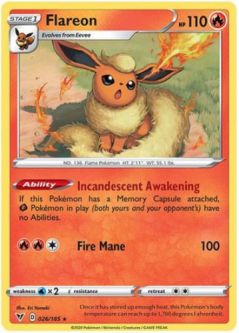 Pokemon Card - Vivid Voltage 026/185 - FLAREON (rare)