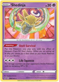 Pokemon Card - Vivid Voltage 066/185 - SHEDINJA (rare)