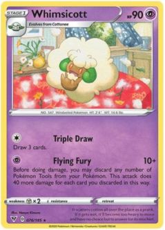 Pokemon Card - Vivid Voltage 076/185 - WHIMSICOTT (rare)