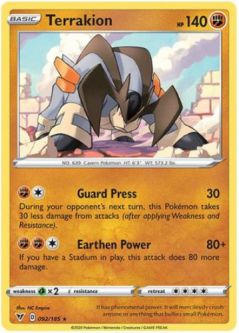 Pokemon Card - Vivid Voltage 092/185 - TERRAKION (rare)