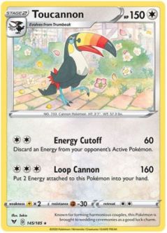 Pokemon Card - Vivid Voltage 145/185 - TOUCANNON (rare)