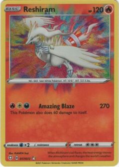 Pokemon Card - Shining Fates 017/072 - RESHIRAM (amazing rare holo)