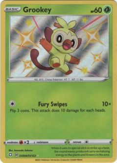 Pokemon Card - Shining Fates SV004/SV122 - GROOKEY (shiny holo rare)