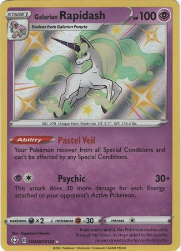 Pokemon Card - Shining Fates SV048/SV122 - GALARIAN RAPIDASH (shiny holo rare)