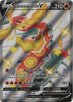 Pokemon Card - Shining Fates SV108/SV122 - CENTISKORCH V (shiny holo rare)