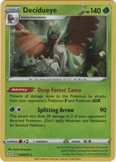 Pokemon Card - Shining Fates 008/072 - DECIDUEYE (holo-foil)