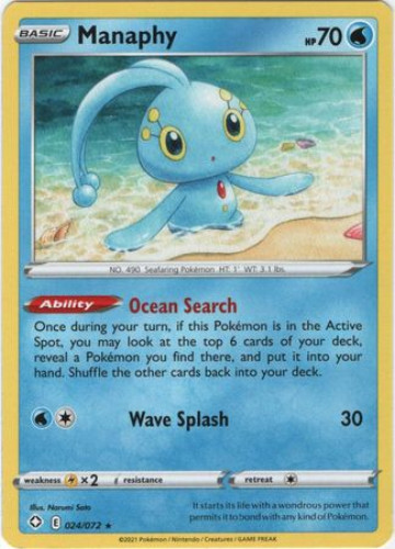 Pokemon Card - Shining Fates 024/072 - MANAPHY (rare): BBToyStore.com -  Toys, Plush, Trading Cards, Action Figures & Games online retail store shop  sale